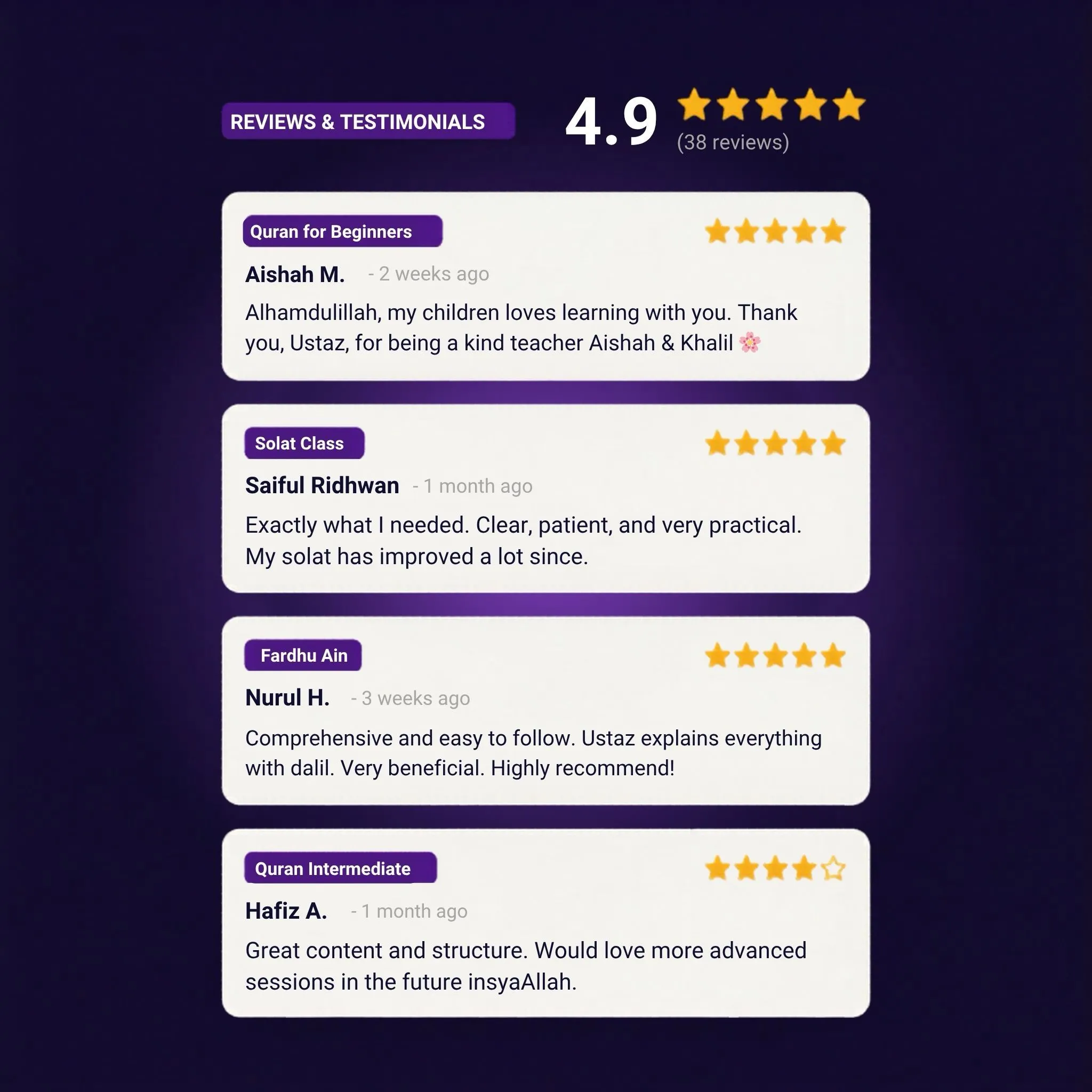 Get Feedback & Testimonials
